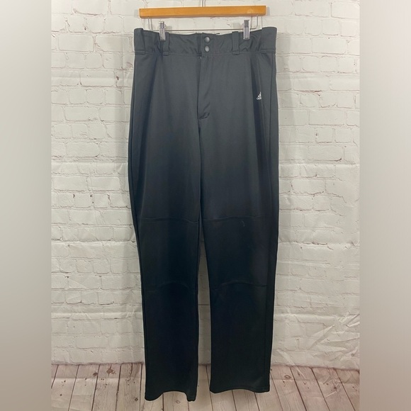 Adidas Climalite Mens Size Large Black Double Snap Elastic Waist Baseball Pants - Picture 1 of 12